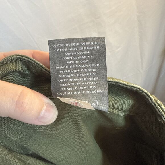 Women’s Torrid Crop Wide Leg Stretch Twill High Rise Patch Pant Green NWT - Picture 15 of 15